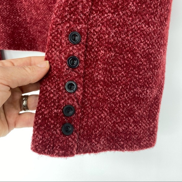 White Birch soft cowl neck cropped soft red sweater, M - Picture 4 of 10